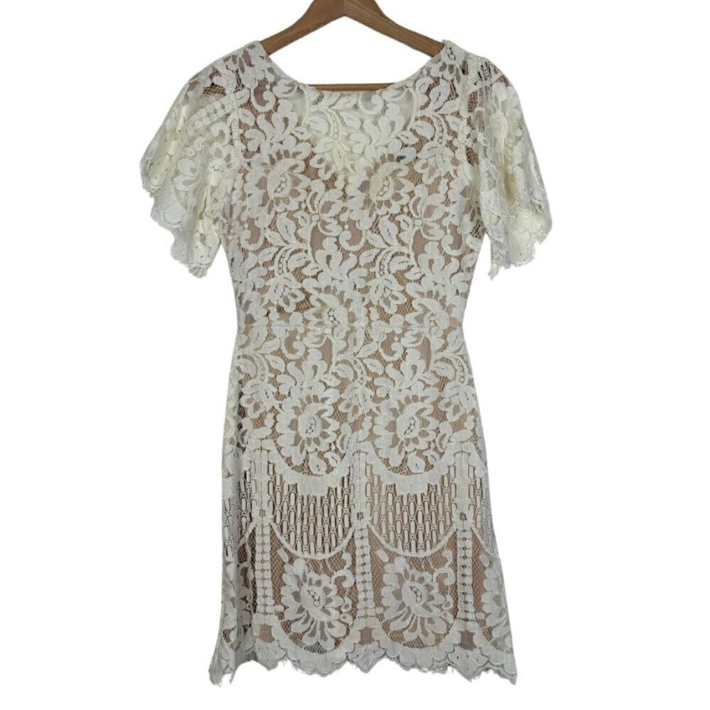 Lulus Pearson White Lace Short Sleeve Dress Size Small | Bridal, Bachelorette